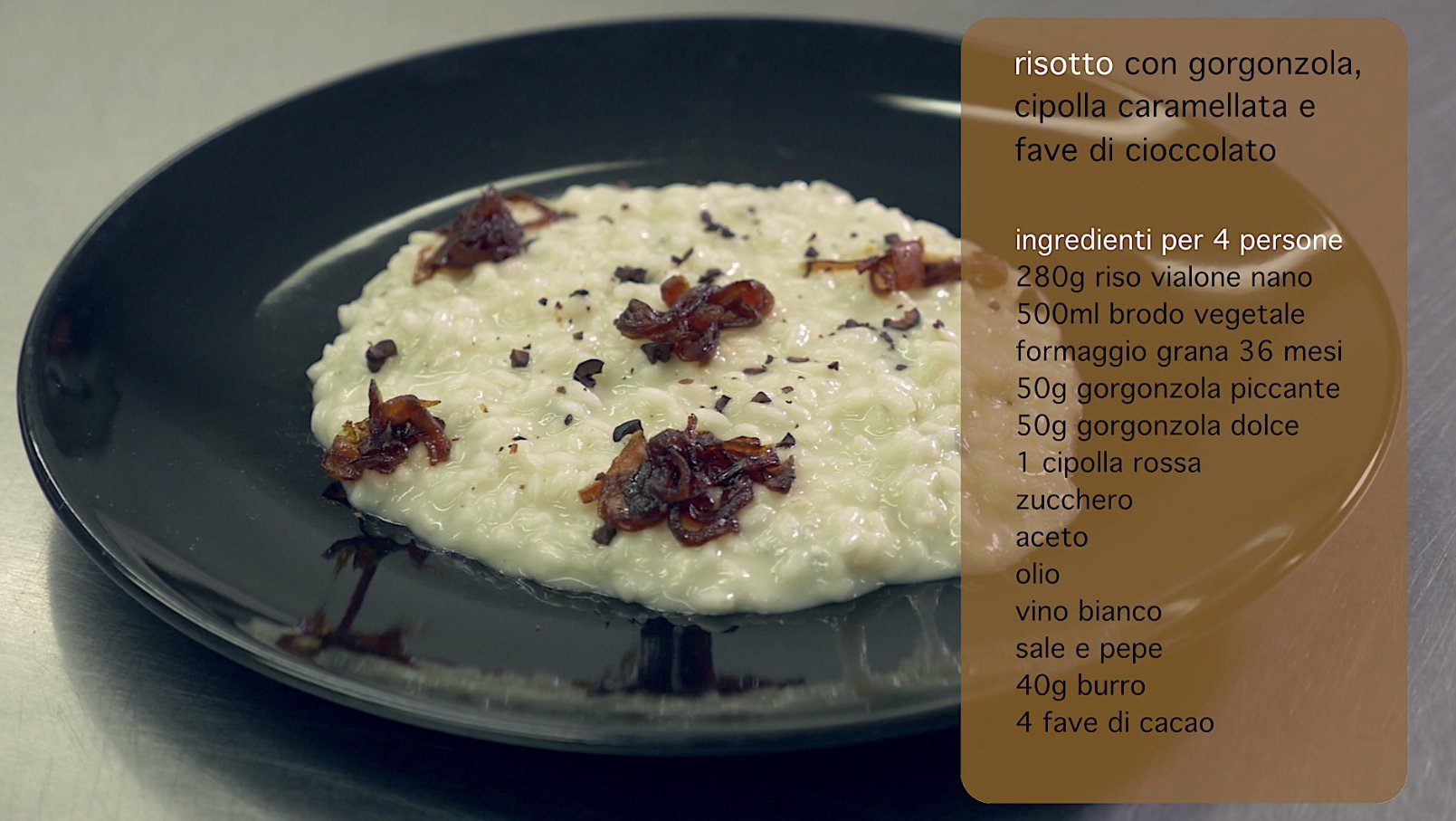 Risotto Gorgonzola Cipolla e Cioccolato | Pizzico di Sale